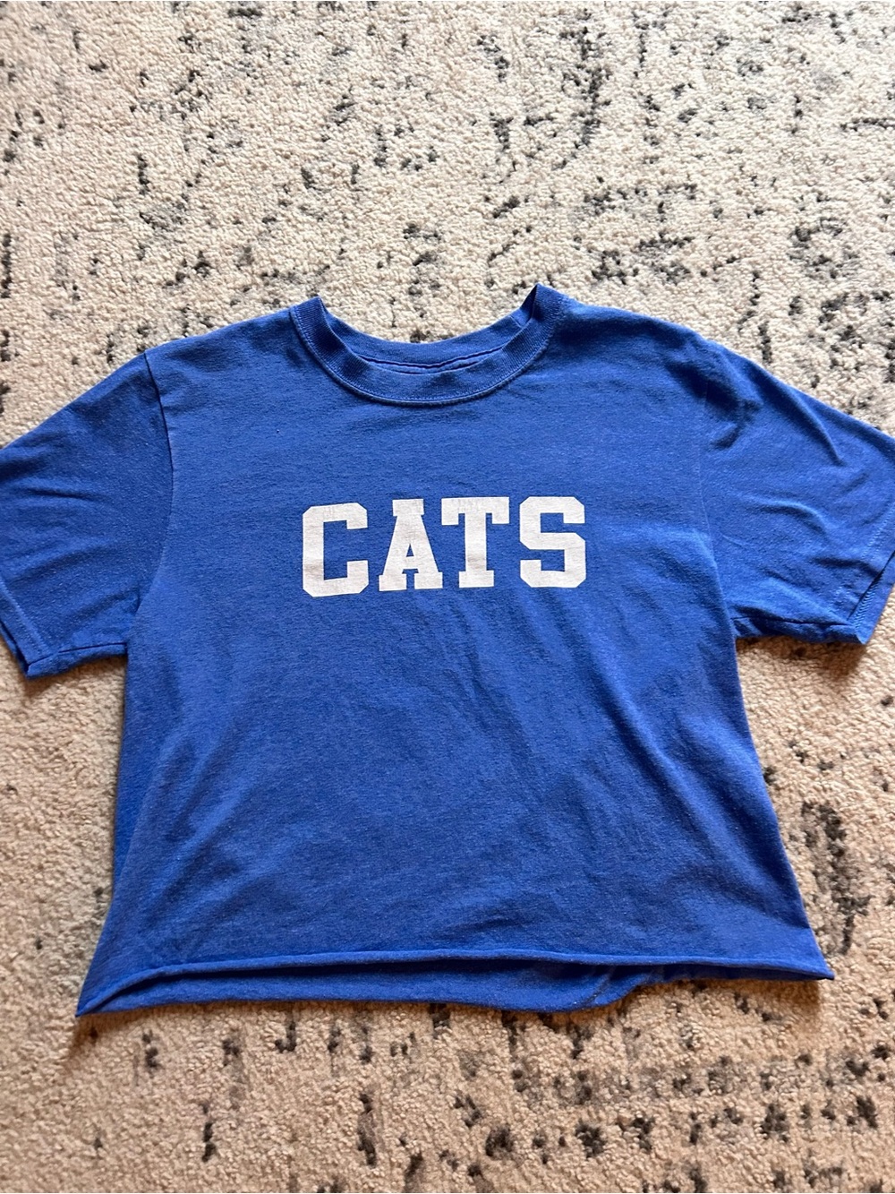 University of Kentucky Blue "CATS" cropped T-Shirt size large